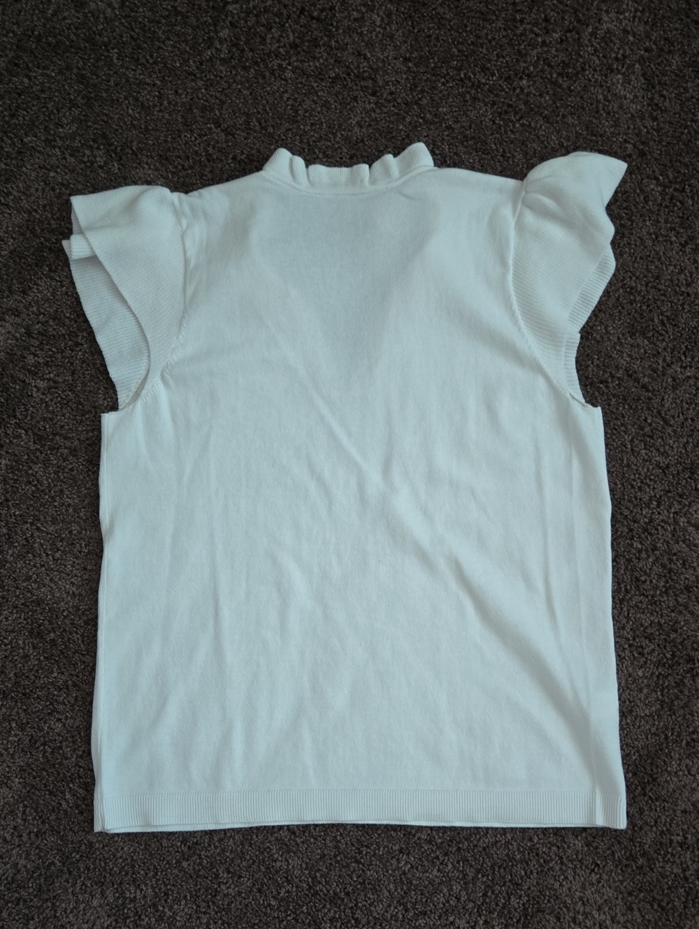NEW Ann Taylor Loft White Flutter Sweater Top M - Picture 4 of 5